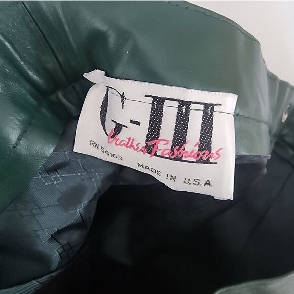 GIII LEATHER skirt lined zip up slit buttons excellent condition - Picture 3 of 14